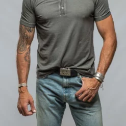 Dune Toulour SS Woven Polo In Anthracite