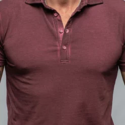 Dune Toulour SS Woven Polo In Mosto -Dune Shop dune toulour ss woven polo in mosto mens shirts polos axels vail 37687786832106