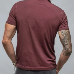 Dune Toulour SS Woven Polo In Mosto -Dune Shop dune toulour ss woven polo in mosto mens shirts polos axels vail 37687786864874