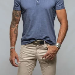 Dune Toulour SS Woven Polo In Steel