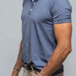 Dune Toulour SS Woven Polo In Steel -Dune Shop dune toulour ss woven polo in steel mens shirts polos axels vail 37687301701866