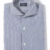 Gerlitzen Stripe Cotton Shirt In Blue Navy White