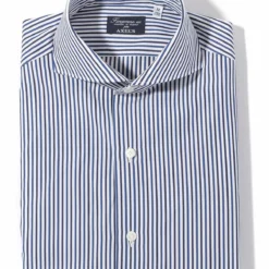 Gerlitzen Stripe Cotton Shirt In Blue Navy White