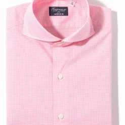 Petzen Small Checked Cotton Shirt In Pink