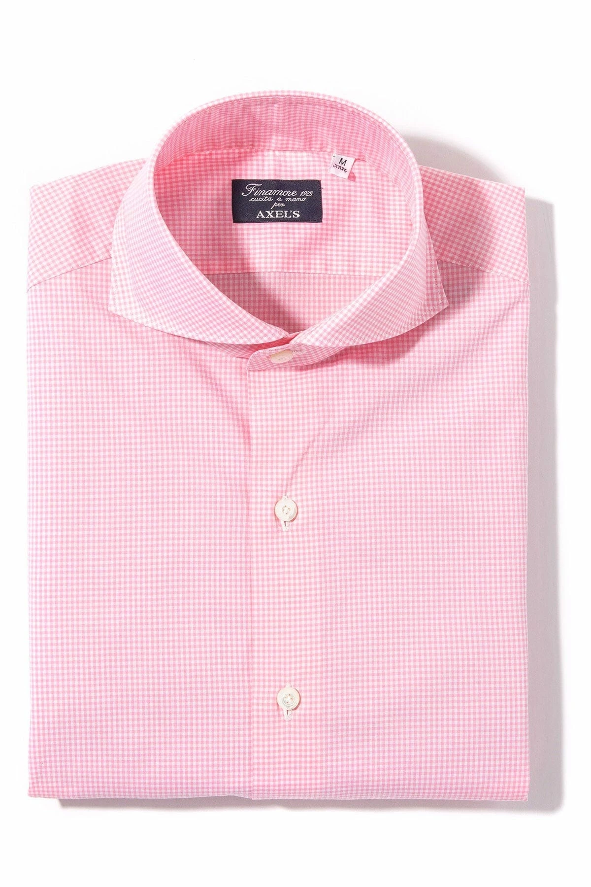 Petzen Small Checked Cotton Shirt In Pink 1 Petzen Small Checked Cotton Shirt In Pink