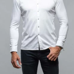 Cambria Button Up Polo In White