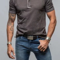 Cruz Cotton Polo In Basalt