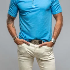 Cruz Cotton Polo In Blue Lagoon