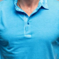 Cruz Cotton Polo In Blue Lagoon -Dune Shop georg roth cruz cotton polo in blue lagoon mens shirts polos axels vail 37851868856554