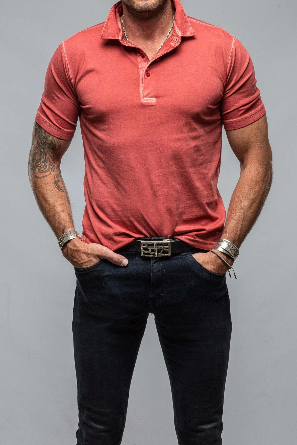 Cruz Cotton Polo In Brick 1 Cruz Cotton Polo In Brick