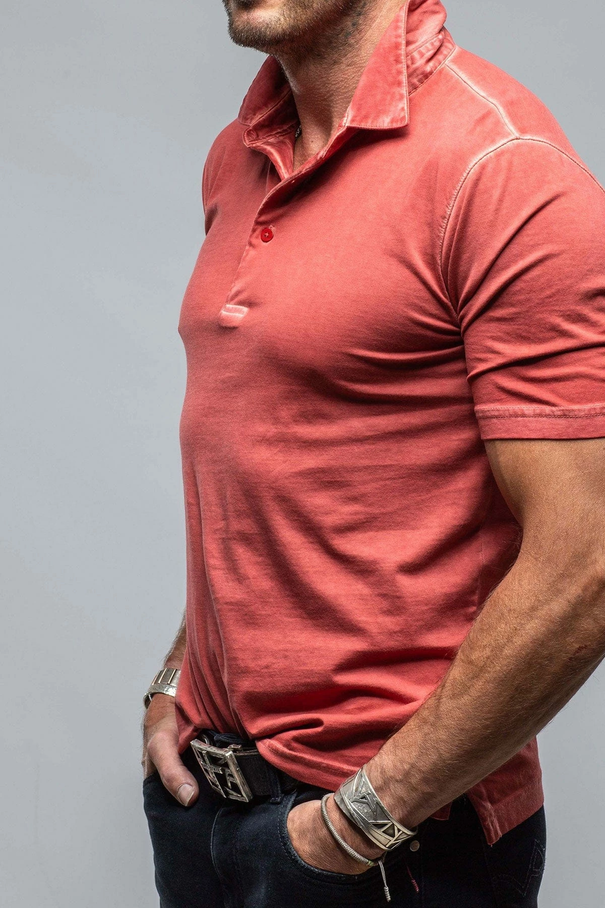 Cruz Cotton Polo In Brick 2 Cruz Cotton Polo In Brick - Image 2