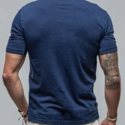 Cruz Cotton Polo In Indigo -Dune Shop georg roth cruz cotton polo in indigo mens shirts polos axels vail 38114787459306