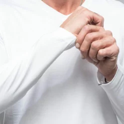 Del Mar LS V-Neck In White -Dune Shop georg roth del mar ls v neck in white mens shirts t shirts axels vail 38663096238314