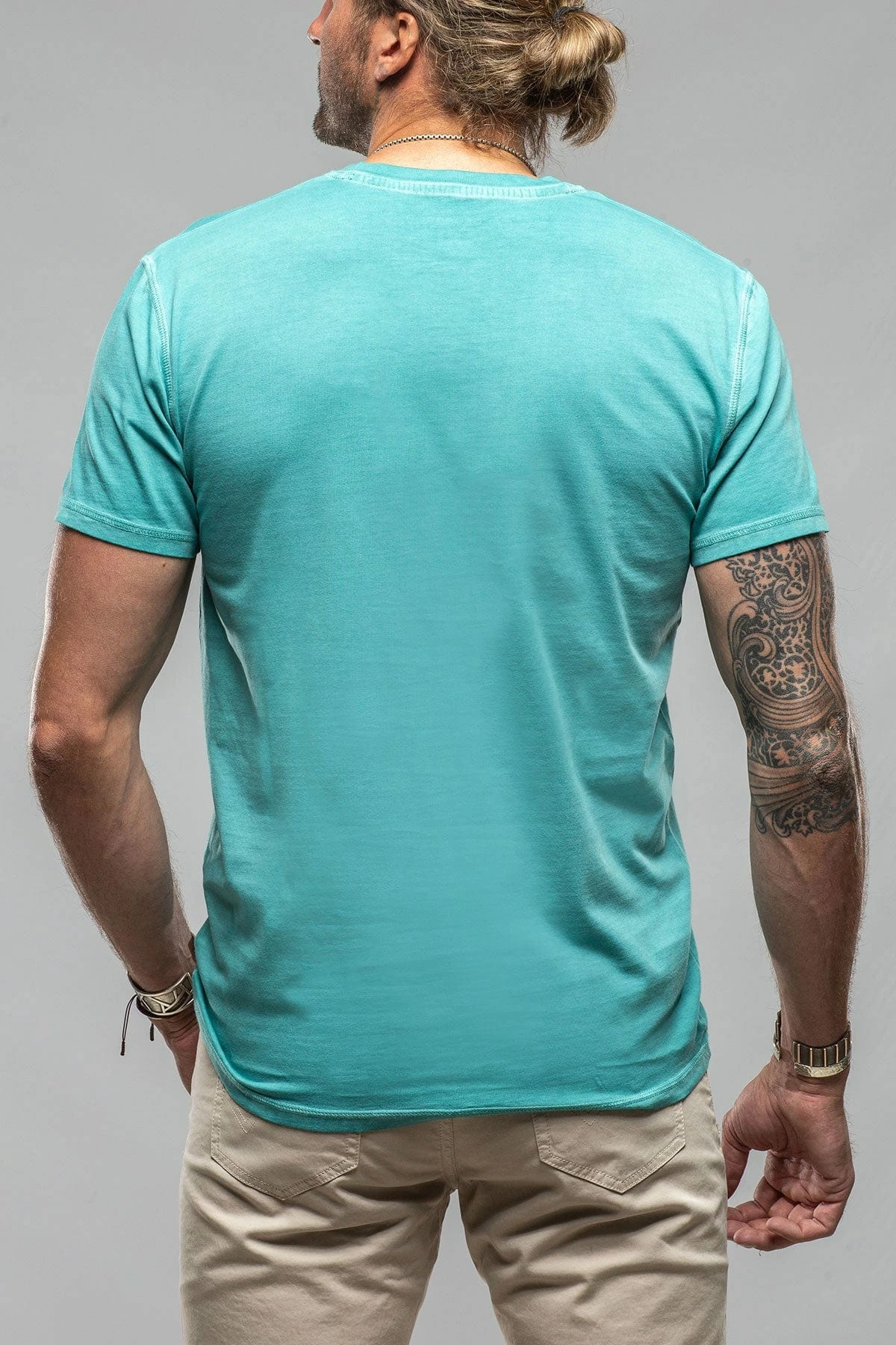 Mendocino Cotton SS Henley In Mint 4 Mendocino Cotton SS Henley In Mint - Image 4