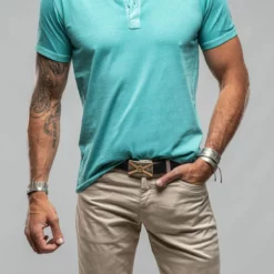 Mendocino Cotton SS Henley In Mint