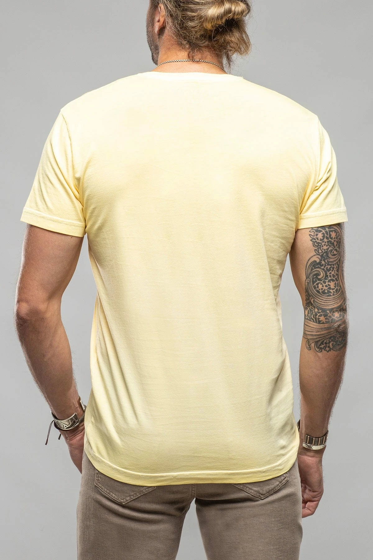 Siena Cotton V Neck In Yellow 2 Siena Cotton V Neck In Yellow - Image 2