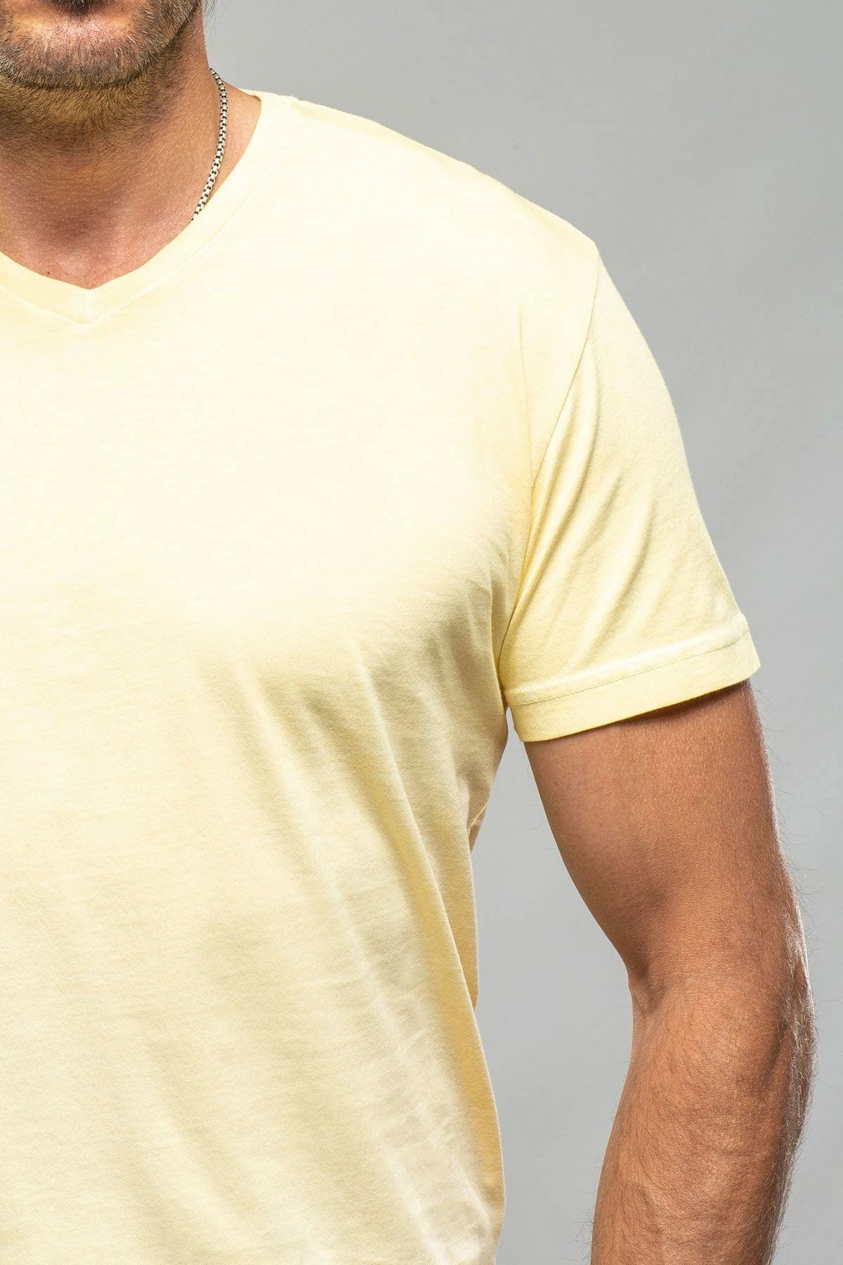 Siena Cotton V Neck In Yellow 3 Siena Cotton V Neck In Yellow - Image 3
