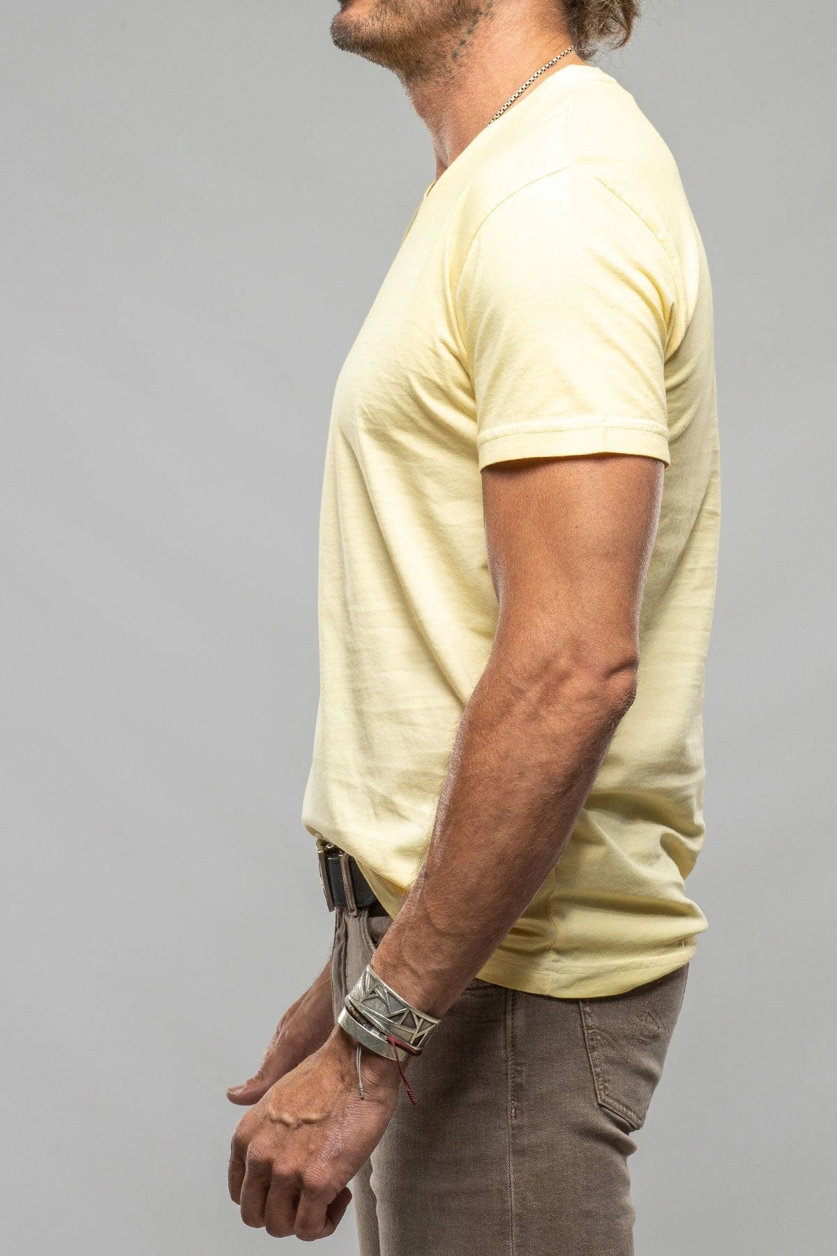 Siena Cotton V Neck In Yellow 4 Siena Cotton V Neck In Yellow - Image 4