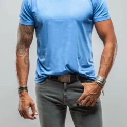 Siena Cotton V Neck Tee In Royal