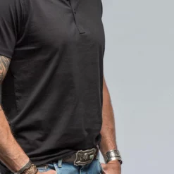 Mendocino Cotton SS Henley In Black 6 Mendocino Cotton SS Henley In Black -Dune Shop georg roth mendocino cotton ss henley in black mens shirts t shirts axels vail 39255159177450