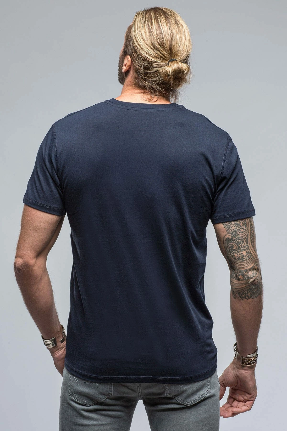 Mendocino Cotton SS Henley In Navy 4 Mendocino Cotton SS Henley In Navy - Image 4