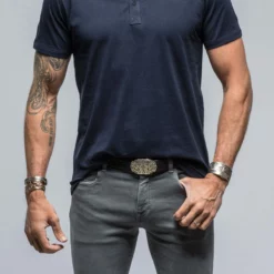 Mendocino Cotton SS Henley In Navy