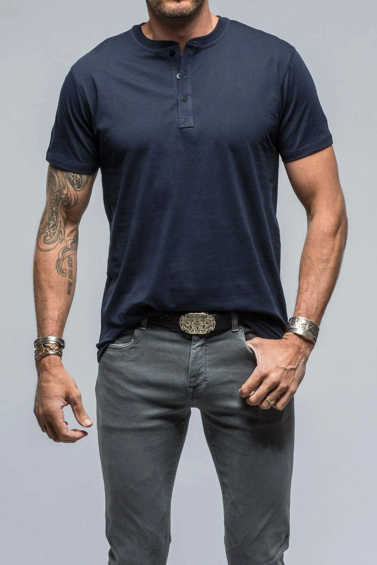 Mendocino Cotton SS Henley In Navy 1 Mendocino Cotton SS Henley In Navy