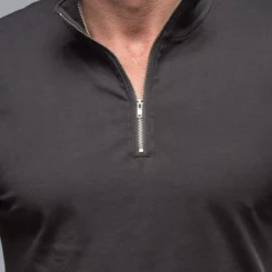 Modesto Luxe Pima Cotton Zip In Black -Dune Shop georg roth modesto luxe pima cotton zip in black mens shirts axels vail 38486119383274