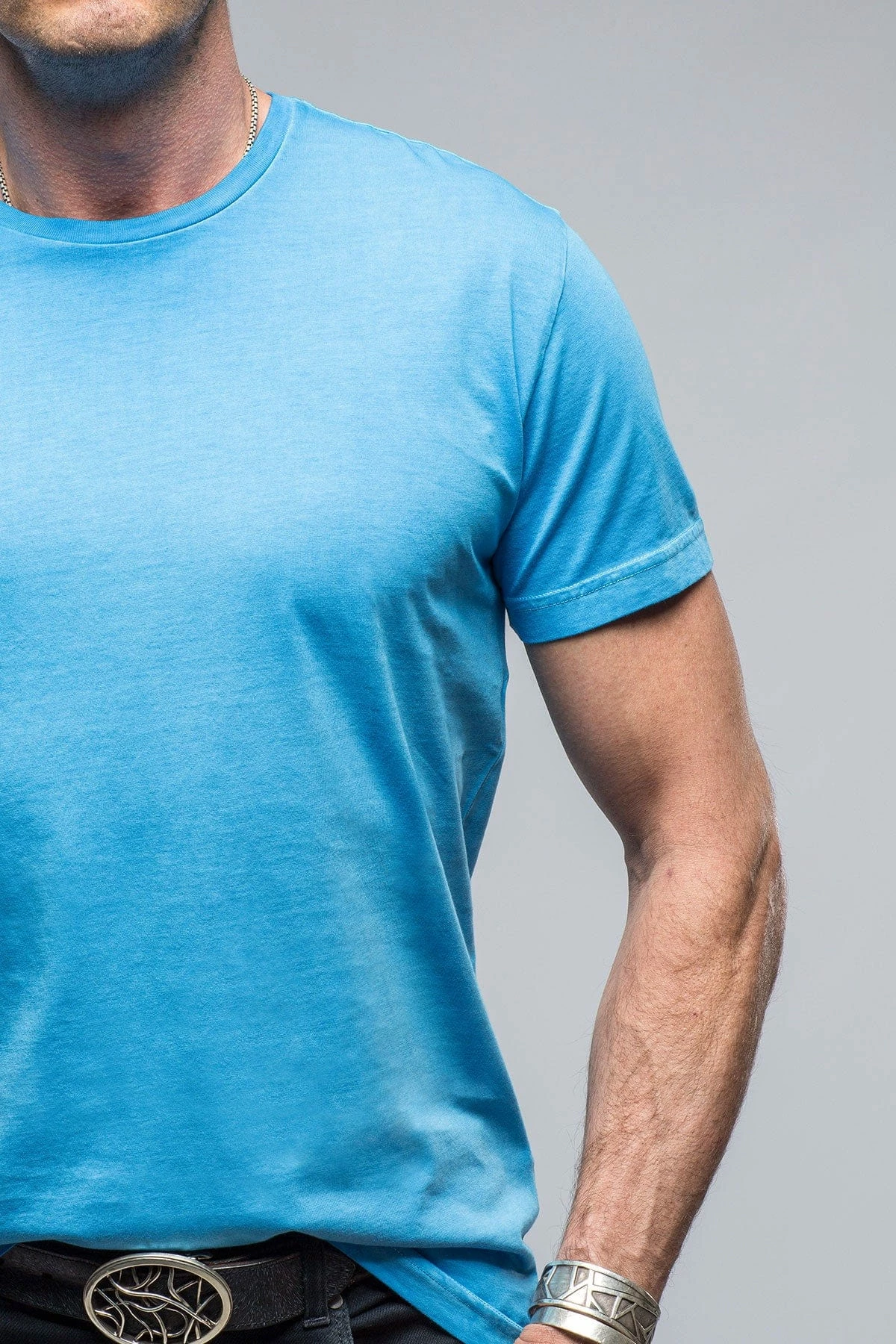 Pismo Cotton Tee In Blue Lagoon 2 Pismo Cotton Tee In Blue Lagoon - Image 2