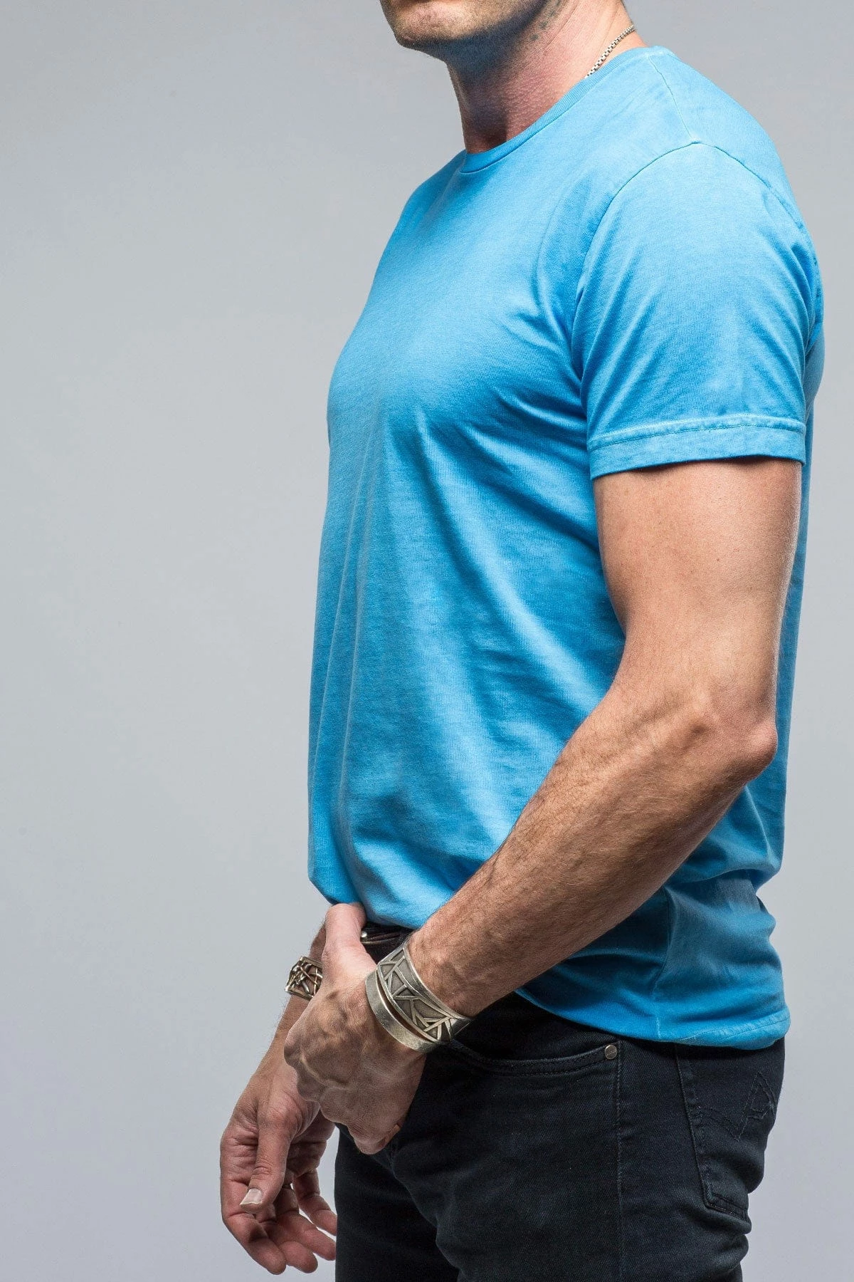 Pismo Cotton Tee In Blue Lagoon 3 Pismo Cotton Tee In Blue Lagoon - Image 3