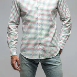 Crater Shirt In Green/Pink Check