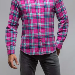 Jobe Flannel In Fuchsia -Dune Shop giannetto portofino jobe flannel in fuchsia mens shirts axels vail 37850784202986