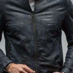 Aldo Moto In Dark Navy -Dune Shop gimo s aldo moto in dark navy mens outerwear leather axels vail 29673830908093