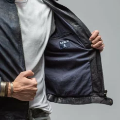 Aldo Moto In Dark Navy -Dune Shop gimo s aldo moto in dark navy mens outerwear leather axels vail 29813523349693