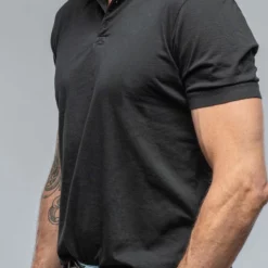 Soho Polo In Black -Dune Shop gimo s cotton soho polo in black mens shirts polos axels vail 39195540521194