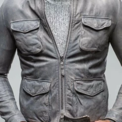 Dino Leather Jacket In Grey 10 Dino Leather Jacket In Grey -Dune Shop gimo s dino leather jacket in grey mens outerwear leather axels vail 30435037282493