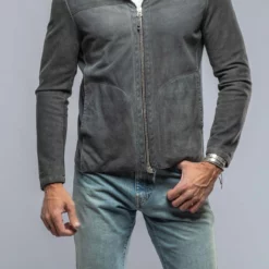 Donnarumma Suede Jacket In Charcoal