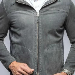 Donnarumma Suede Jacket In Charcoal 10 Donnarumma Suede Jacket In Charcoal -Dune Shop gimo s donnarumma suede jacket in charcoal mens outerwear leather axels vail 38255948988650