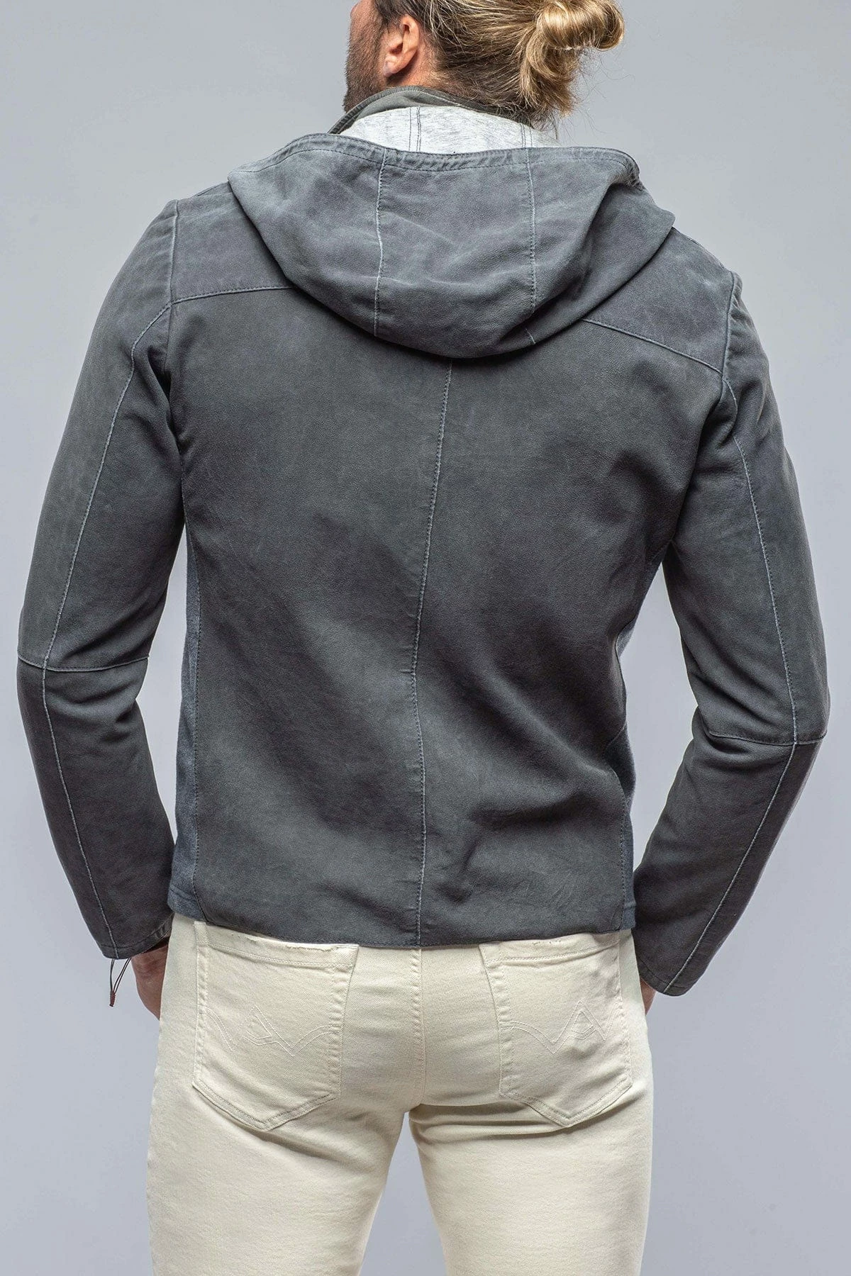 Donnarumma Suede Jacket In Denim Blue 3 Donnarumma Suede Jacket In Denim Blue - Image 3