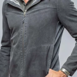 Donnarumma Suede Jacket In Denim Blue 10 Donnarumma Suede Jacket In Denim Blue -Dune Shop gimo s donnarumma suede jacket in denim blue mens outerwear leather axels vail 38255916941546