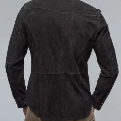 Este Suede Snap Shirt In Black -Dune Shop gimo s este suede snap shirt in black mens outerwear leather axels vail 38486029369578