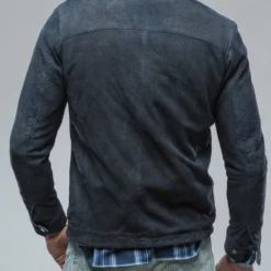 Farneta Suede Moto In Blue -Dune Shop gimo s farneta suede moto in blue mens outerwear leather axels vail 38620511469802