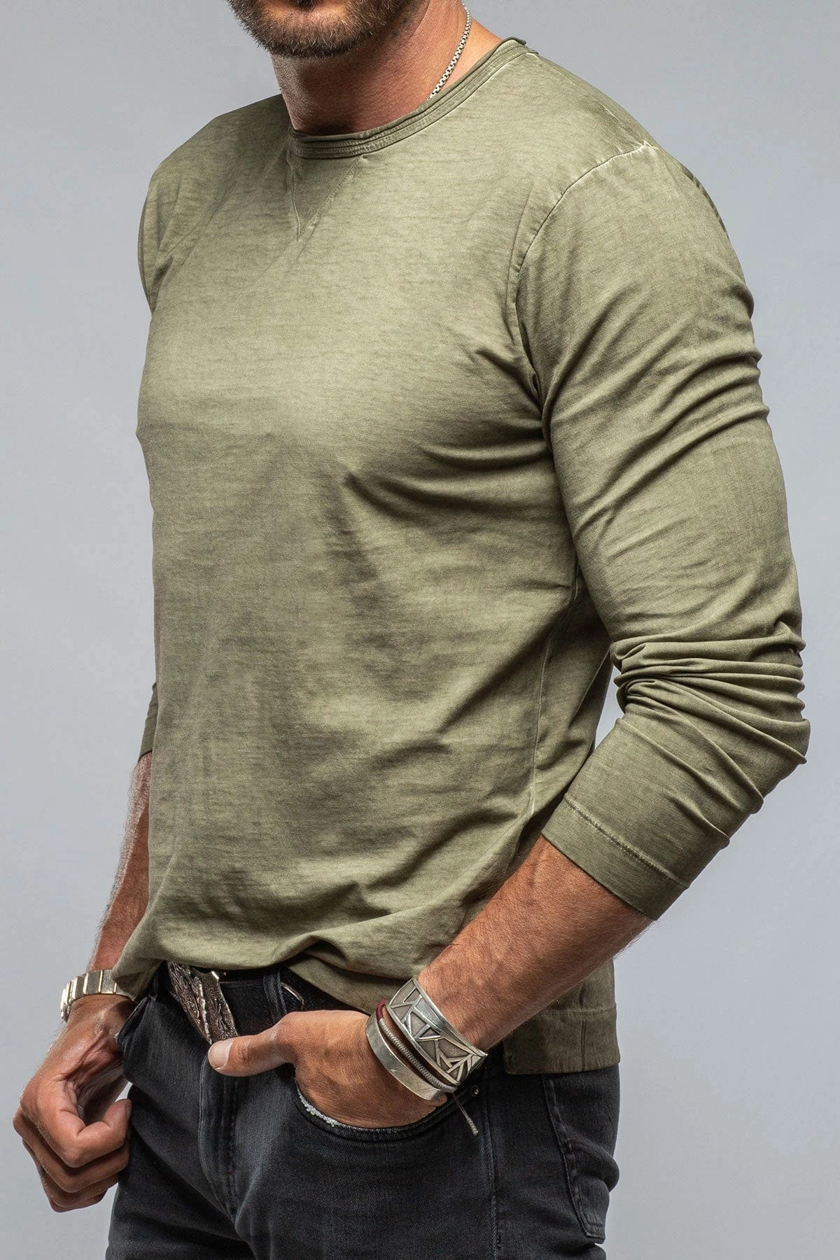 Kayo L/S Crew In Moss 3 Kayo L/S Crew In Moss - Image 3