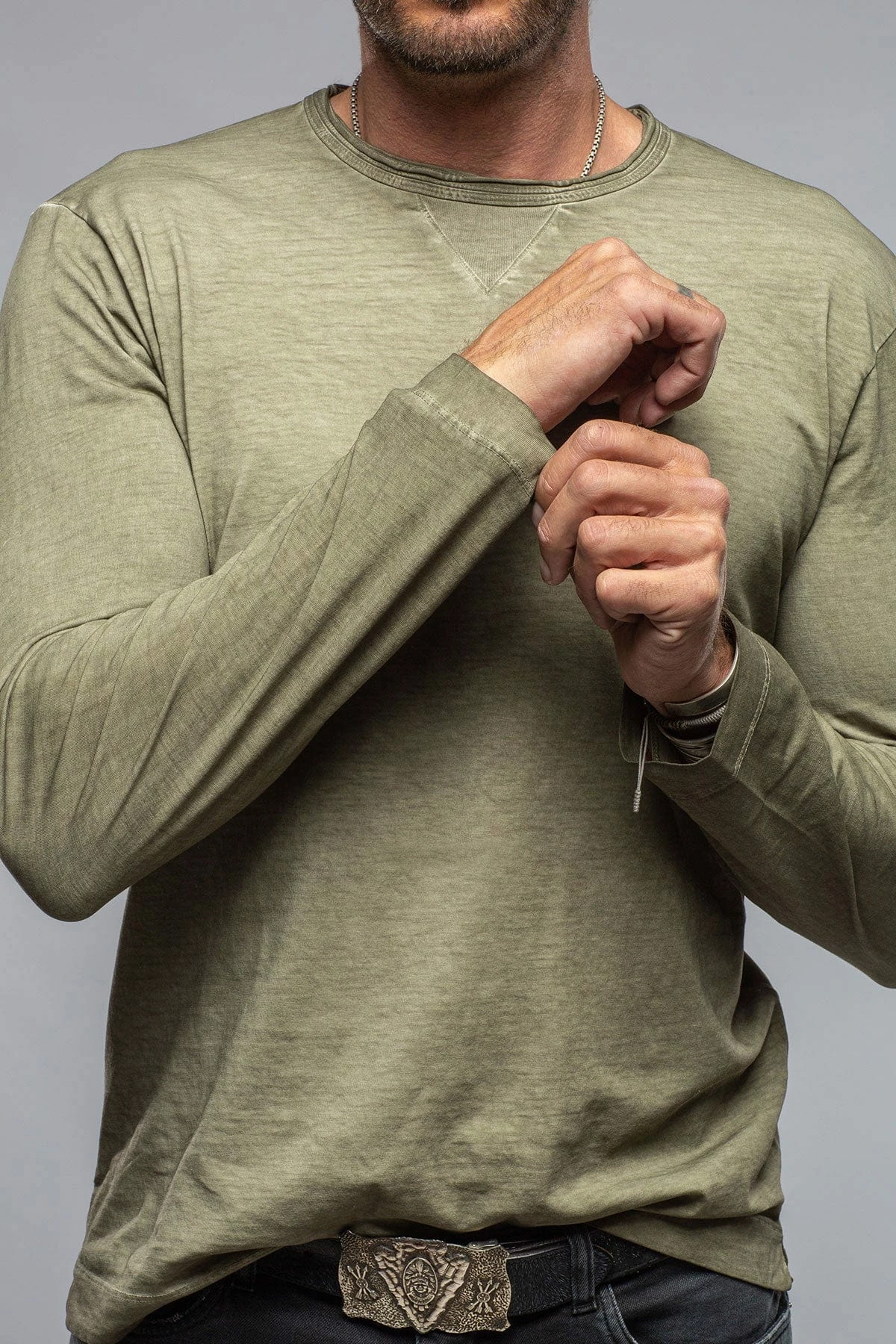 Kayo L/S Crew In Moss 4 Kayo L/S Crew In Moss - Image 4