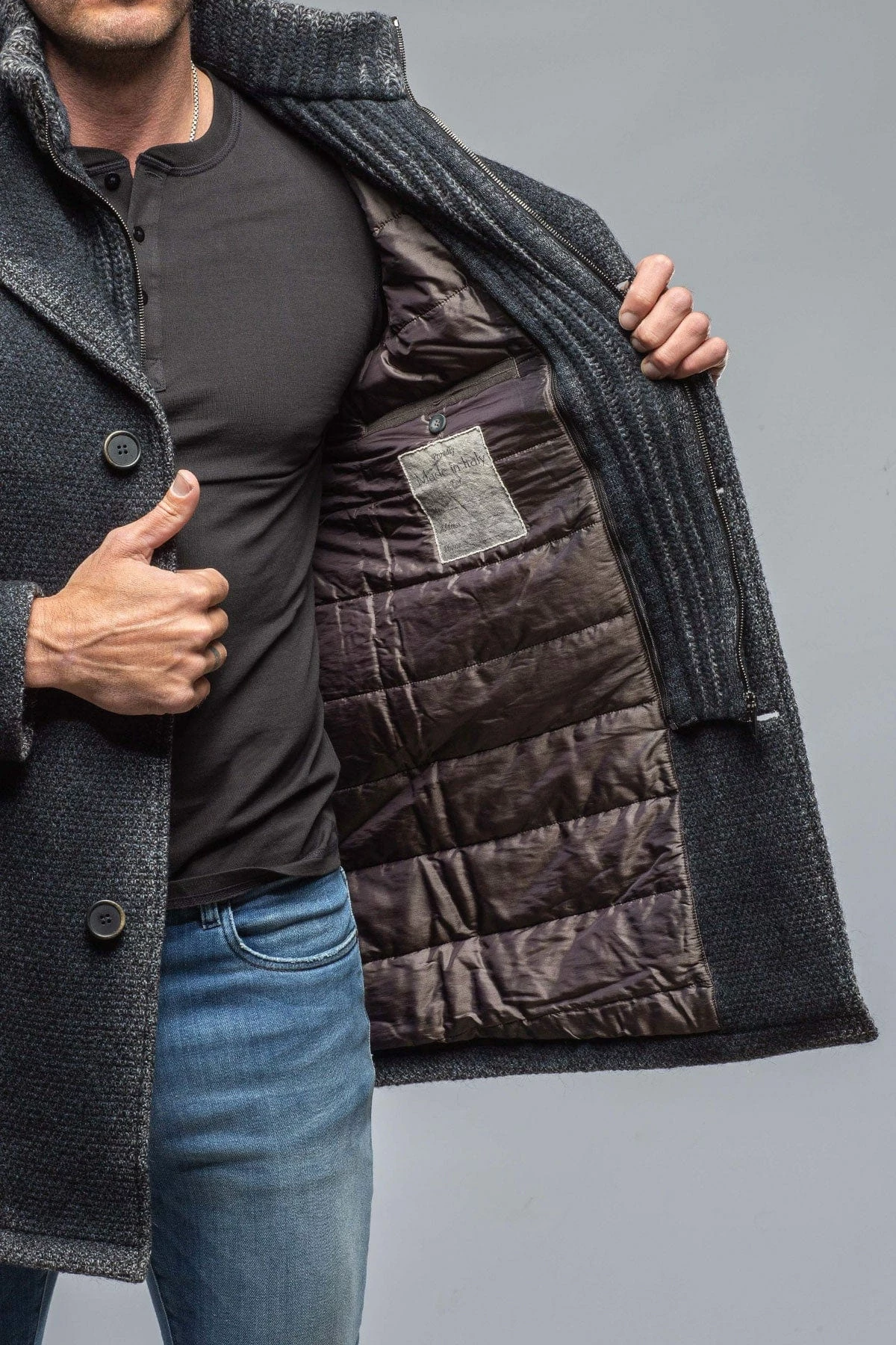 Leon Knitted Jacket In Navy 6 Leon Knitted Jacket In Navy - Image 6