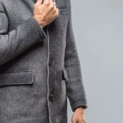 Leon Knitted Jacket In Steel -Dune Shop gimo s leon knitted jacket in steel mens outerwear cloth axels vail 38336984875242