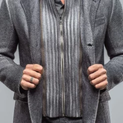 Leon Knitted Jacket In Steel -Dune Shop gimo s leon knitted jacket in steel mens outerwear cloth axels vail 38336985202922