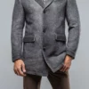 Leon Knitted Jacket In Steel