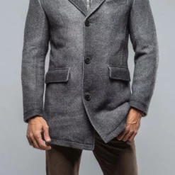 Leon Knitted Jacket In Steel