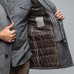 Leon Knitted Jacket In Steel -Dune Shop gimo s leon knitted jacket in steel mens outerwear cloth axels vail 38336985727210